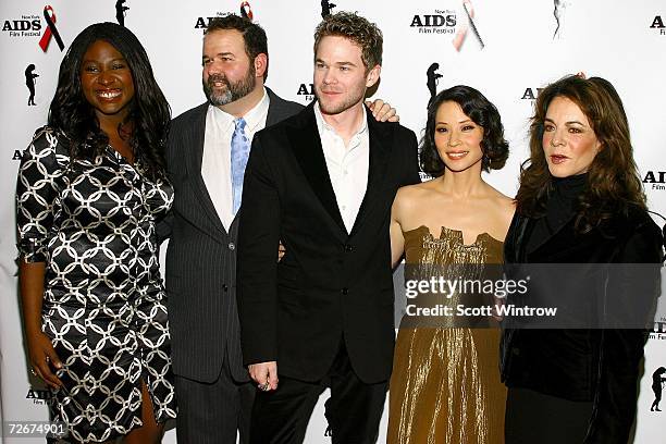 Director of The New York AIDS Film Festival Susan Engo, Director Thom Fitzgerald, actor Shawn Ashmore, actress Lucy Liu and actress Stockard Channing...