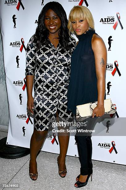 Director of The New York AIDS Film Festival Susan Engo and musical aritst Eve arrive for a screening of "3 Needles" during the opening of The New...
