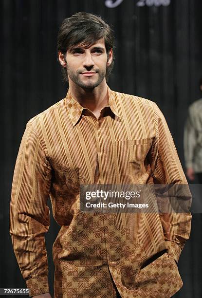 Model wears Iva Latifah at the Islamic Fashion Festival on the third day of Malaysian-International Fashion Week at the Kuala Lumpur Convention...