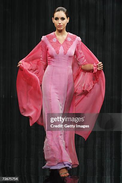 Model wears Melvin Lam at the Islamic Fashion Festival on the third day of Malaysian-International Fashion Week at the Kuala Lumpur Convention Centre...