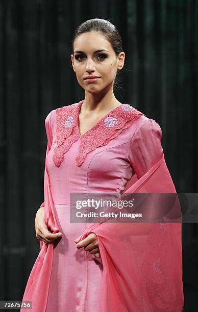 Model wears Melvin Lam at the Islamic Fashion Festival on the third day of Malaysian-International Fashion Week at the Kuala Lumpur Convention Centre...