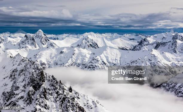 scenic view of the andes mountains as seen from the top of cerro catedral resort in argentina - bariloche stock pictures, royalty-free photos & images