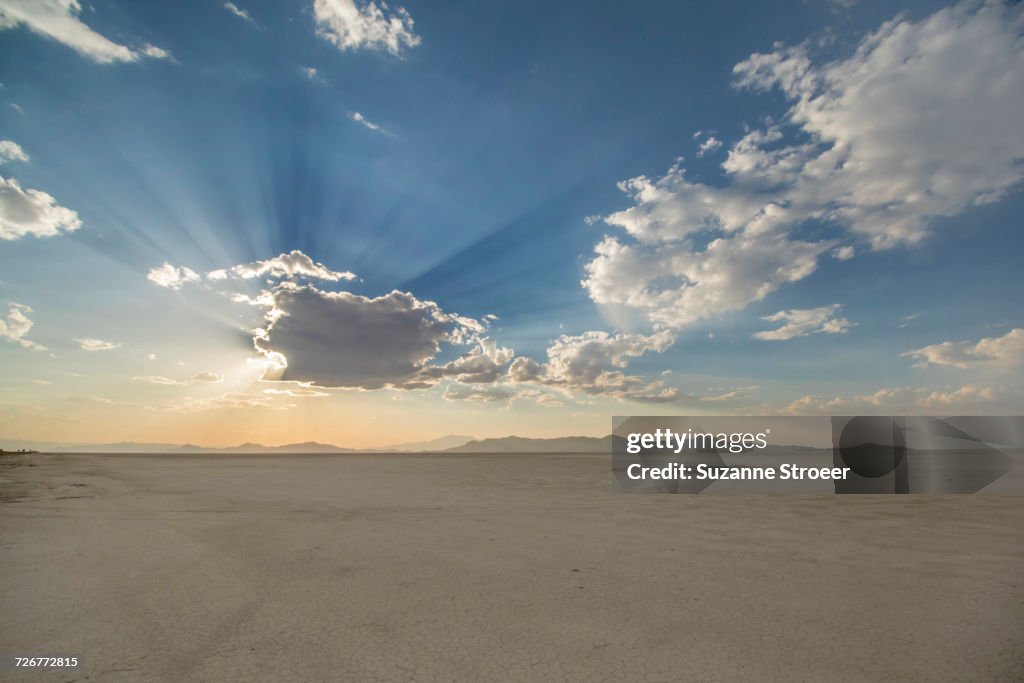 Bonneville Salt Flats At Sunset