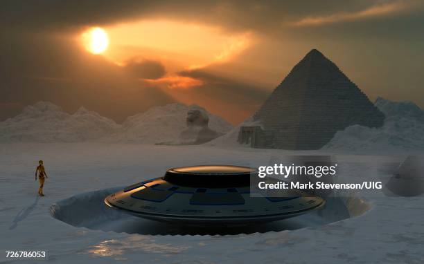 stockillustraties, clipart, cartoons en iconen met an ancient civilization, possibly atlantis - ruimteshuttle atlantis