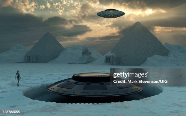 an ancient civilization, possibly atlantis - atlantis stock illustrations