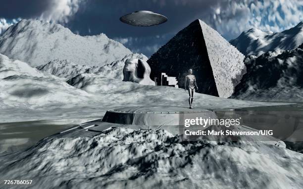 an ancient civilization, possibly atlantis - atlantis stock illustrations