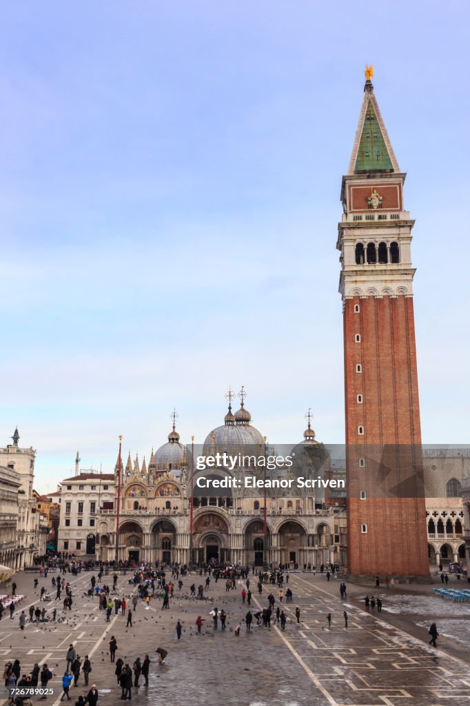 Basilica and Campanile, Piazza San Marco, elevated view from Museo Correr, Venice, UNESCO World Heritage Site, Veneto, Italy, Europe