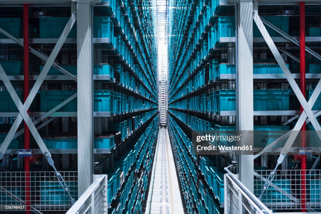 High Rack Front View Modern Automatized High Rack Warehouse High-Res Stock Photo - Getty Images
