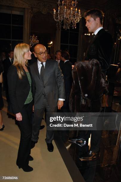 At left, Tamzin Outhwaite and David Au attend the Ermenegildo Zegna party launching the Heritage collection at Duchess Palace November 30, 2006 in...