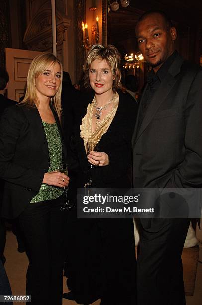 Tamzin Outhwaite, Fiona Hawthorne and her husband Colin Salmon attend the Ermenegildo Zegna party launching the Heritage collection at Duchess Palace...