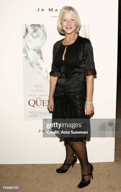 Actress Helen Mirren attends the after party for the special screening of "The Queen" hosted by Miramax and Jo Malone at Core Club on November 30,...