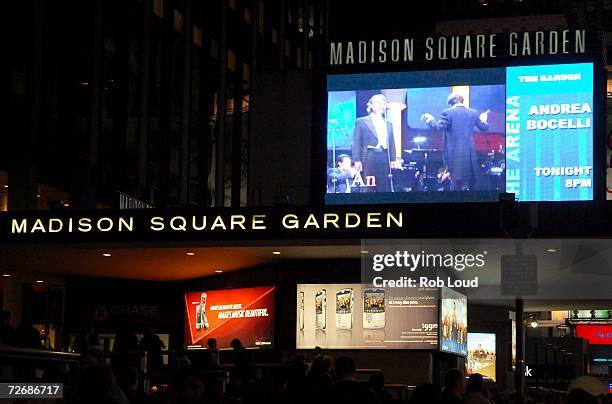 The exterior of Madison Square Garden is seen prior to Andrea Bocelli's concert on November 30, 2006 in New York City.