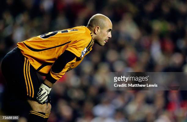 Pepe Reina of Liverpool in action during the Barclays Premiership match between Liverpool and Portsmouth at Anfield on November 29, 2006 in...