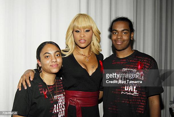 Guest, recording artist Eve, and actor Kennedy Graves appear at BET's "106 & Park" broadcast at CBS Studios on December 01, 2006 in New York City.