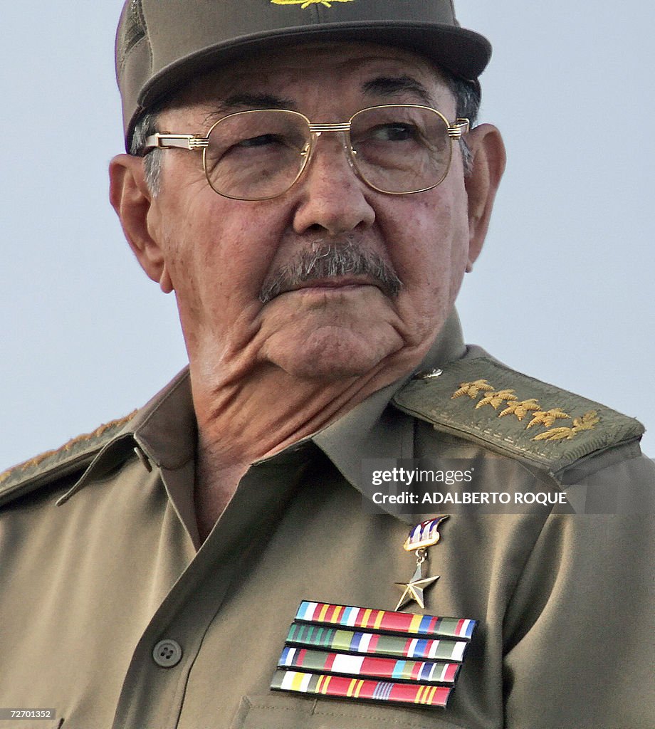 Cuban acting President Raul Castro parti