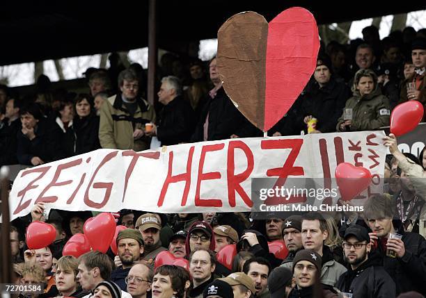 Pauli fans during the Third League match between FC St.Pauli and 1.FC Magdeburg at the Millerntor stadium on December 02, 2006 in Hamburg, Germany.