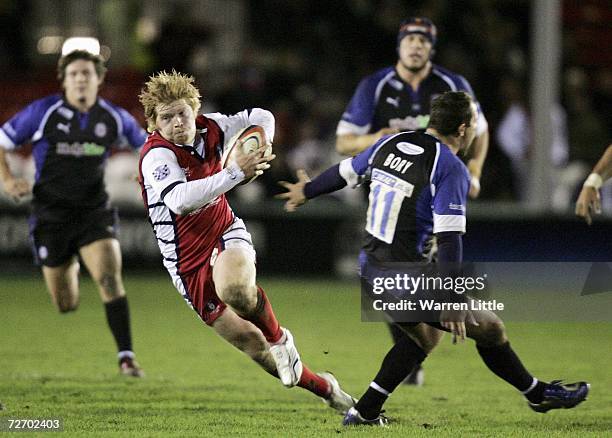 Jack Adams of Gloucesterraces upfield during the EDF Energy Cup game between Gloucester and Bath at Kingsholm Stadium on December 2, 2006 in...