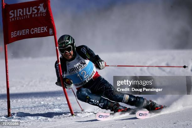 Bode Miller of the U.S. Competes in his second run as he finishes 12th in the FIS Alpine World Cup Men's Giant Slalom on December 2, 2006 on Birds of...