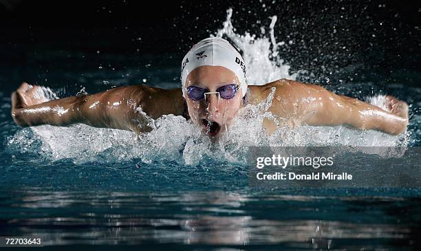 Mary Descenza of the Athens Bulldogs swims in the Women's 200M Butterfly Final during the 2006 U.S. Open of Swimming at the Boilermaker Aquatics...