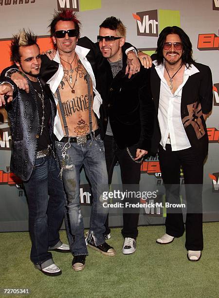 Musicians Lukas Rossi, Tommy lee, Jason Newsted, and Gillby Clarke arrive to the VH1 Big in '06 Awards held at Sony Studios on December 2, 2006 in...
