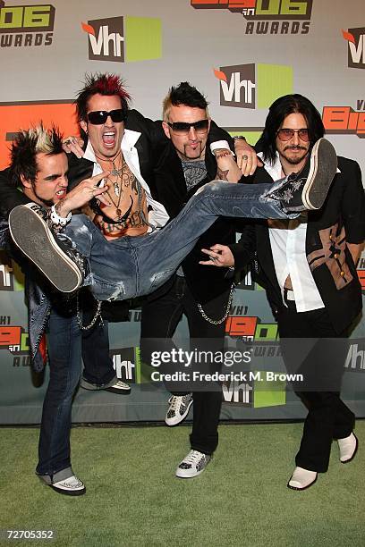 Musicians Lukas Rossi, Tommy lee, Jason Newsted, and Gillby Clarke arrive to the VH1 Big in '06 Awards held at Sony Studios on December 2, 2006 in...