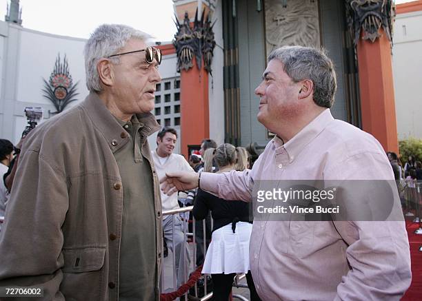 Producers Richard Donner and Bruce Berman attend the premiere of the Warner Bros. Film "Unaccompanied Minors" at the Grauman's Chinese Theatre on...