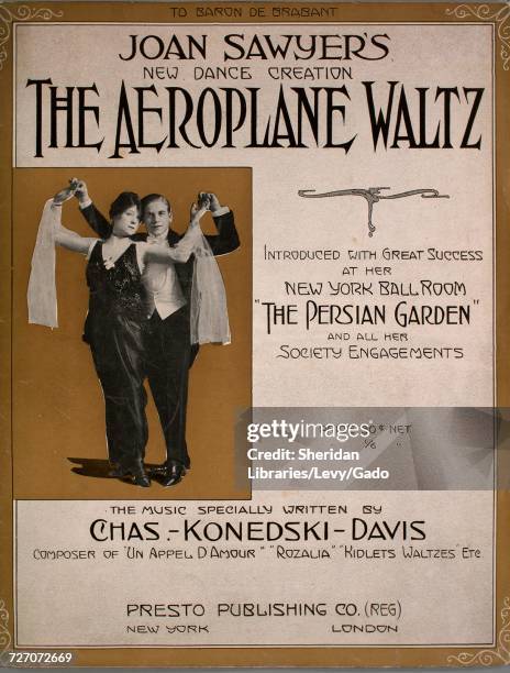 Sheet music cover image of the song 'the Aeroplane Waltz; Joan Sawyer's New Dance Creation; Joan Sawyer's Hesitation or Glide', with original...