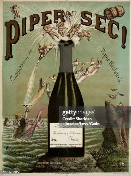 Sheet music cover image of the song 'Piper Sec! Companion to Piper Heidsieck', with original authorship notes reading 'music by Charles E Pratt',...