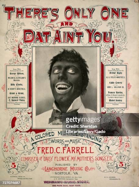 Sheet music cover image of the song 'there's Only One and Dat Ain't You A Colored Misunderstanding', with original authorship notes reading 'Words...
