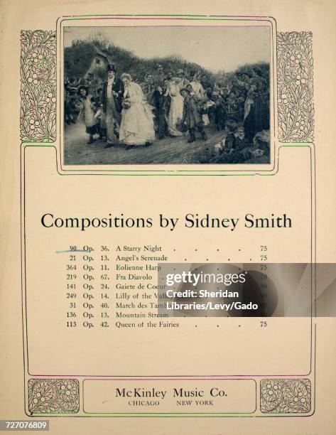 Sheet music cover image of the song 'Compositions by Sidney Smith No 90 Op 36 Starry Night Serenade ', with original authorship notes reading 'sydney...