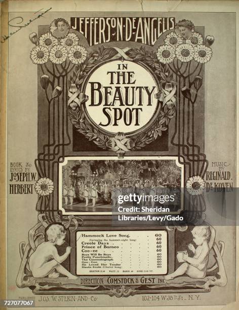 Sheet music cover image of the song 'Hammock Love Song', with original authorship notes reading 'Lyrics by Joseph W Herbert Music by Reginald De...