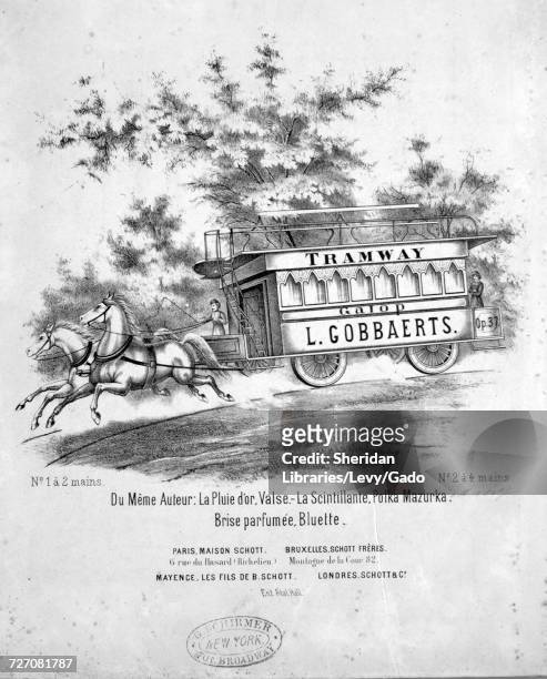 Sheet music cover image of the song 'tramway Galop', with original authorship notes reading 'L Gobbaerts, op 37', France, 1900. The publisher is...