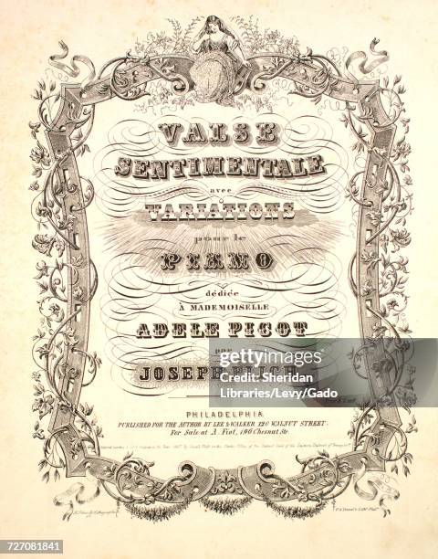 Sheet music cover image of the song 'Valse Sentimentale avec Variations pour le Piano', with original authorship notes reading 'par Joseph Plich',...