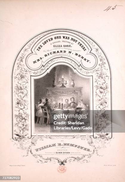 Sheet music cover image of the song 'the Loved One Was Not There A Ballad', with original authorship notes reading 'Written by Eliza Cook The Music...