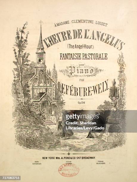 Sheet music cover image of the song 'L'Heure de L'Angelus Fantaisie Pastorale Pur Piano', with original authorship notes reading 'Par Lefebure-Wely',...