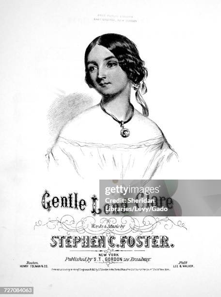 Sheet music cover image of the song 'Foster Hall Reproductions Gentle Lena Clare', with original authorship notes reading 'Words and Music by Stephen...