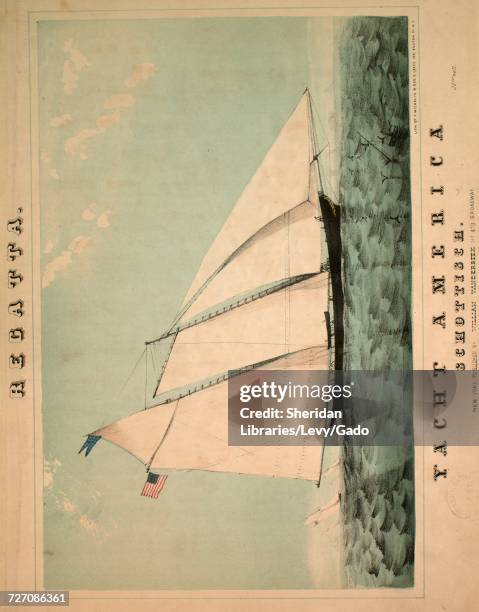 Sheet music cover image of the song 'Regatta Yacht America Schottisch', with original authorship notes reading 'Composed by Johann Munck', United...