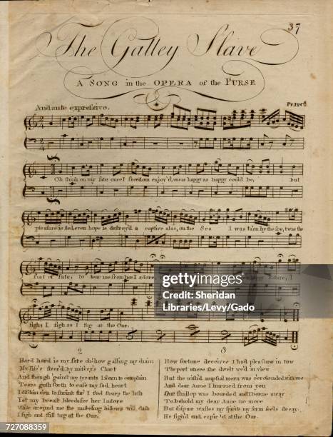 Sheet music cover image of the song 'the Galley Slave A Song in the Opera of The Purse', with original authorship notes reading 'na', 1900. The...