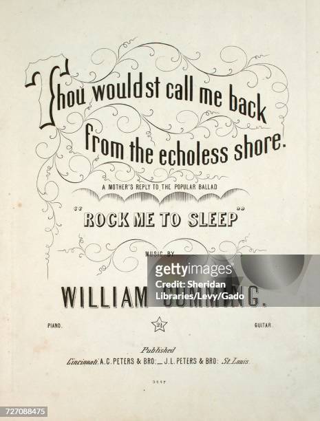 Sheet music cover image of the song 'thou Wouldst Call Me Back From the Echoless Shore A Mother's Reply to the Popular Ballad "Rock Me To Sleep"',...