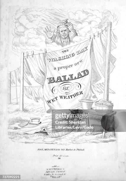 Sheet music cover image of the song 'the Washing Day A Proper New Ballad For Wet Weather', with original authorship notes reading 'na', United...