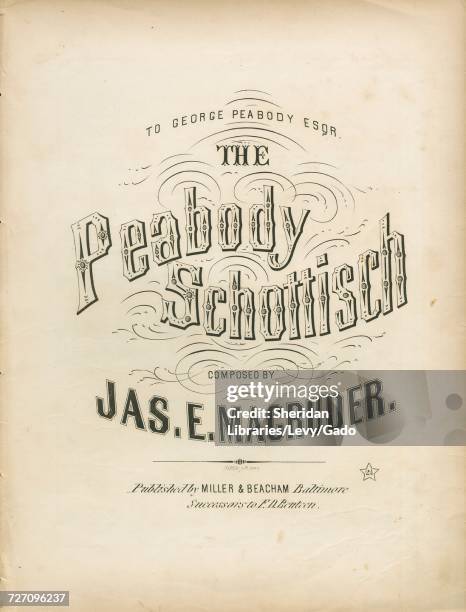 Sheet music cover image of the song 'the Peabody Schottisch', with original authorship notes reading 'Composed By Jas E Magruder', United States,...