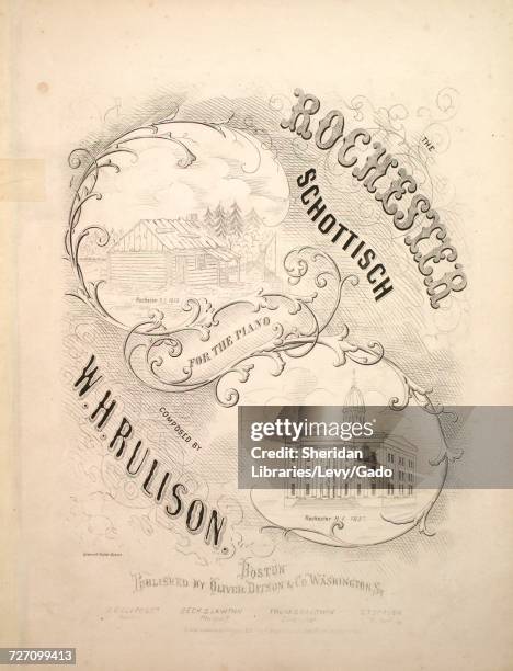 Sheet music cover image of the song 'the Rochester Schottisch for the Piano', with original authorship notes reading 'Composed by WH Rulison', United...