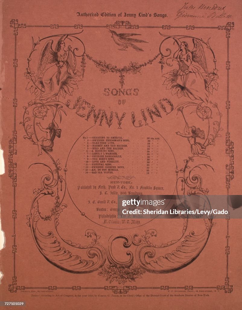 Authorized Edition Of Jenny Lind's Songs