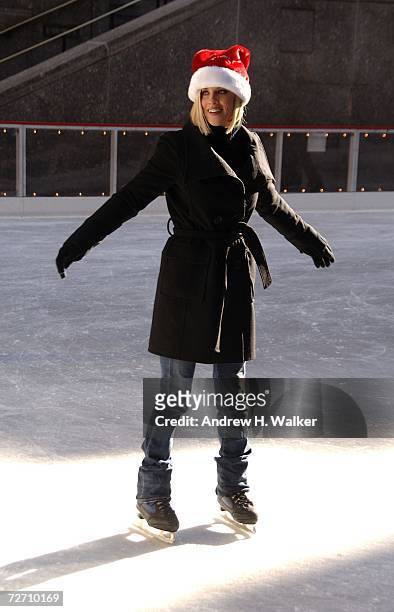 S Santa Baby's Jenny McCarthy ice skates at the Rockefeller Center Ice Rink during the ABC Family 25 Days Of Christmas Winter Wonderland Event...