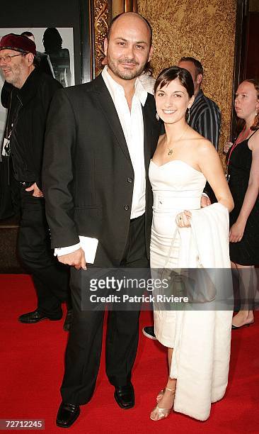 Actor Steve Bastoni and partner Bianca Pirrotta arrive at the Australian premiere of the new James Bond film "Casino Royale" at the State Theatre on...