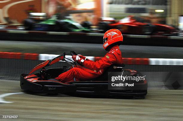 Michael Schumacher in action during the 24h kart race at the Kartcenter Kerpen on December 2, 2006 in Kerpen, Germany.