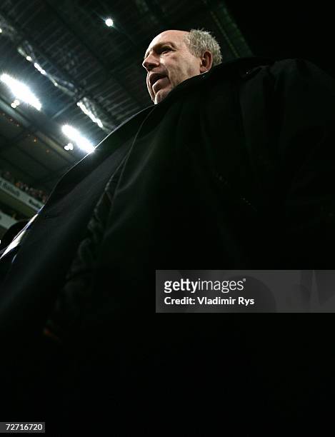 Former football manager Rainer Calmund enters the stadium prior to the Second Bundesliga match between 1.FC Cologne and MSV Duisburg at the...