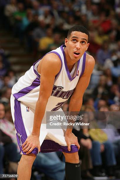 Kevin Martin of the Sacramento Kings rests during the game against the San Antonio Spurs at Arco Arena on November 19, 2006 in Sacramento,...