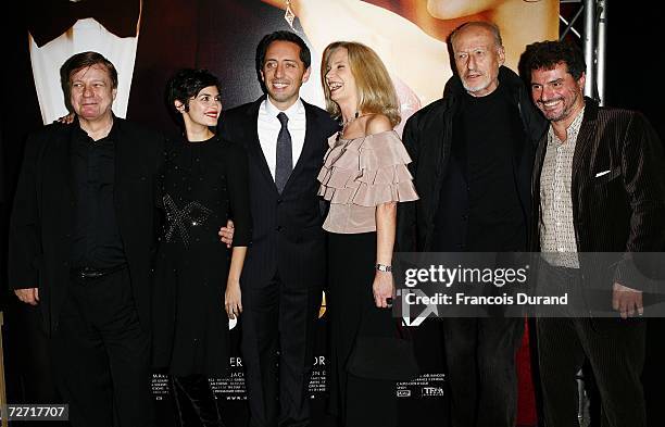 French actors Jacques Spiesser, Audrey Tautou, Gad Elmaleh, Marie-Christine Adam, Vernon Dobtcheff and director Pierre Salvadori attend the premiere...