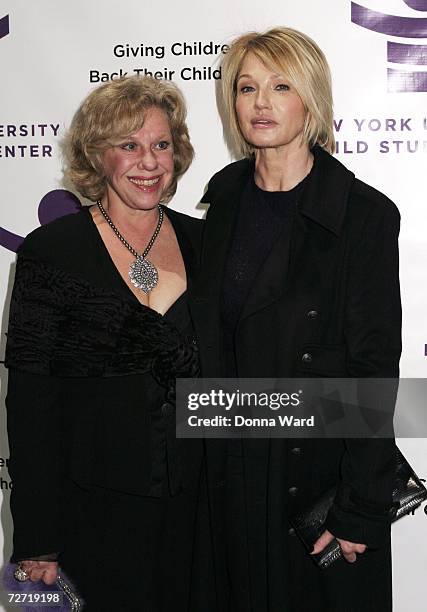 Writer Erica Jong and actress Ellen Barkin arrive for the New York University Child Study Center Gala at Cipriani in midtown on December 4, 2006 in...